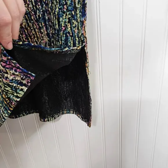 ASHRO Women's Metallic Printed Long Sleeve Midi Sheath Dress Size Medium Artsy - Picture 8 of 12